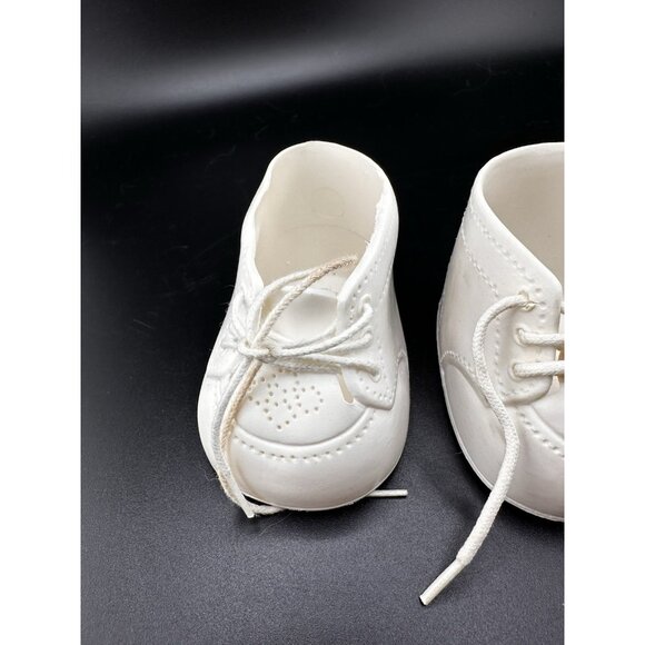Cabbage Patch Kids Doll Vtg Coleco White Plastic Shoes Oxford High Tops Laces - Picture 2 of 11